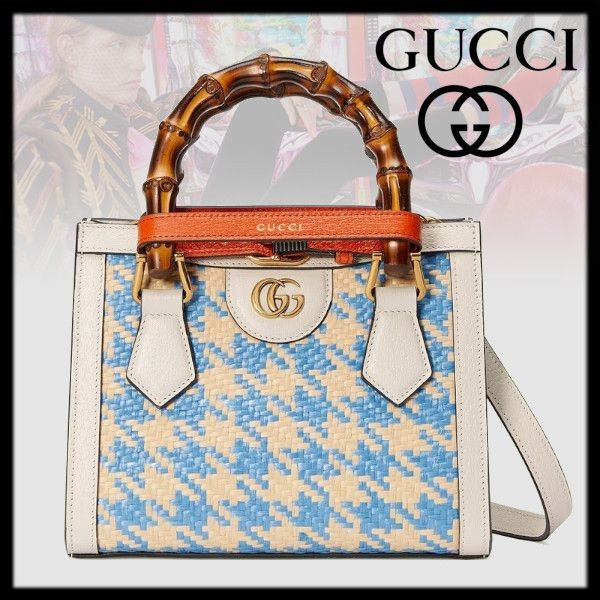 【グッチ GUCCI】お洒落で可愛いグッチ ダイアナ ハウンドトゥーストートバッグ  702732UZPAT8190